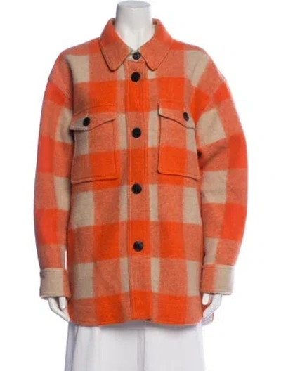 Pre-owned Isabel Marant Étoile Plaid Print Jacket In Orange