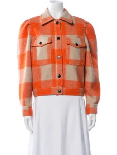 Pre-owned Isabel Marant Étoile Plaid Print Jacket W/ Tags In Orange
