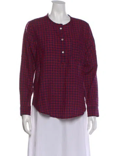 Pre-owned Isabel Marant Étoile Plaid Print Long Sleeve Top In Multi