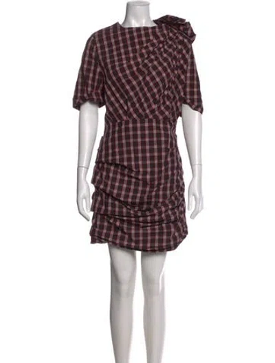 Pre-owned Isabel Marant Étoile Plaid Print Mini Dress In Multi