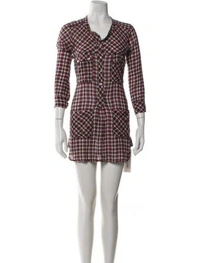 Pre-owned Isabel Marant Étoile Plaid Print Mini Dress In Multicolor