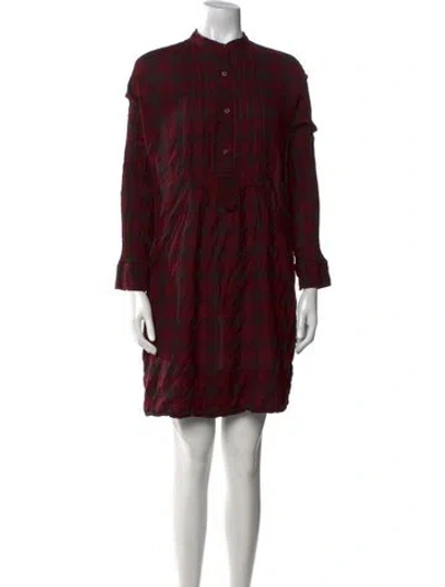 Pre-owned Isabel Marant Étoile Plaid Print Mini Dress In Red