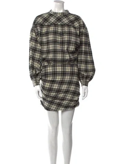 Pre-owned Isabel Marant Étoile Plaid Print Mini Dress W/ Tags In Neutral