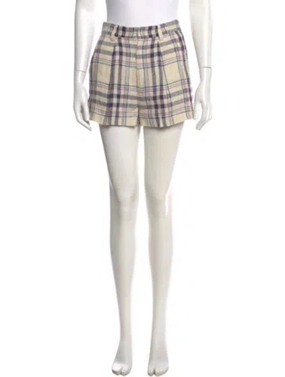 Pre-owned Isabel Marant Étoile Plaid Print Mini Shorts In Purple