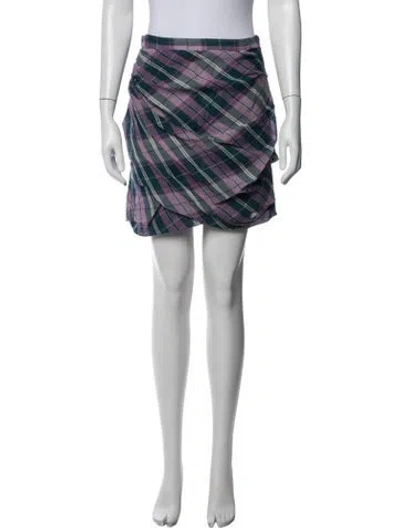 Pre-owned Isabel Marant Étoile Plaid Print Mini Skirt In Blue
