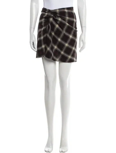 Pre-owned Isabel Marant Étoile Plaid Print Mini Skirt In Brown