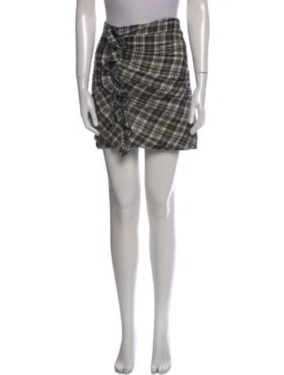 Pre-owned Isabel Marant Étoile Plaid Print Mini Skirt In Gray