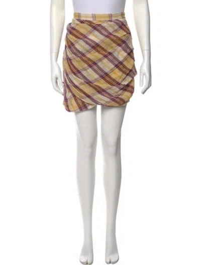 Pre-owned Isabel Marant Étoile Plaid Print Mini Skirt In Purple