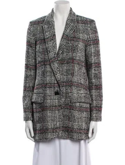 Pre-owned Isabel Marant Étoile Plaid Print Peacoat In Black