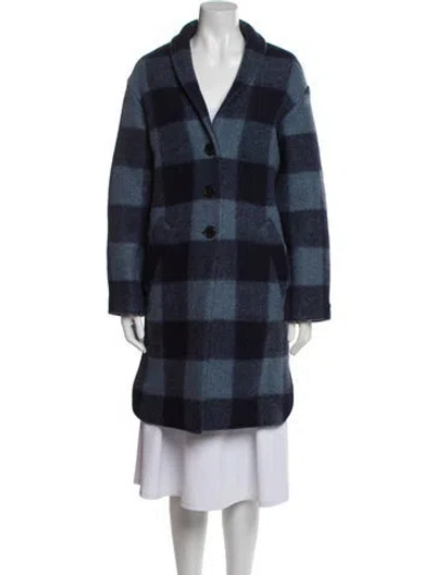Pre-owned Isabel Marant Étoile Plaid Print Peacoat In Blue