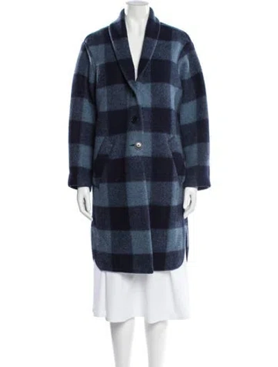 Pre-owned Isabel Marant Étoile Plaid Print Peacoat In Blue