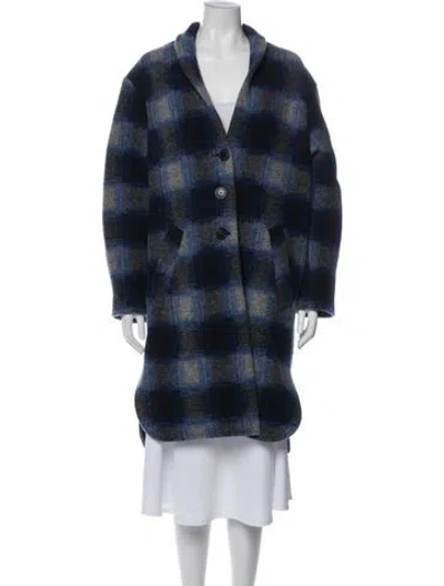 Pre-owned Isabel Marant Étoile Plaid Print Peacoat In Gray