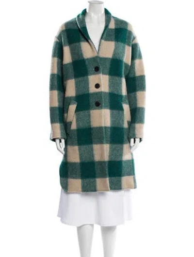 Pre-owned Isabel Marant Étoile Plaid Print Peacoat In Neutral