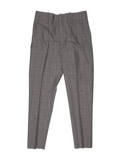 Pre-owned Isabel Marant Étoile Plaid Print Skinny Leg Pants In Gray