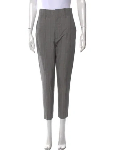 Pre-owned Isabel Marant Étoile Plaid Print Skinny Leg Pants In Gray