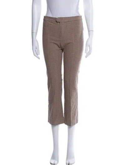 Pre-owned Isabel Marant Étoile Plaid Print Straight Leg Pants In Brown