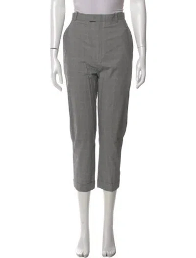 Pre-owned Isabel Marant Étoile Plaid Print Straight Leg Pants In Gray
