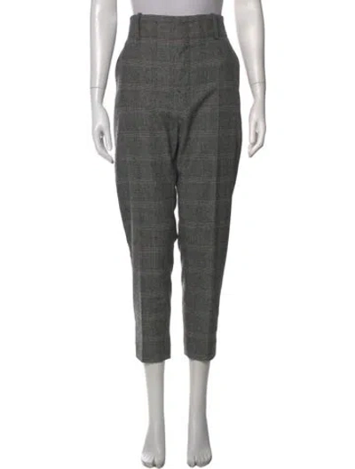 Pre-owned Isabel Marant Étoile Plaid Print Straight Leg Pants In Grey