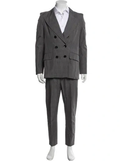 Pre-owned Isabel Marant Étoile Plaid Print Three-piece Suit In Gray