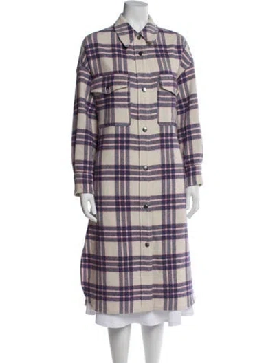 Pre-owned Isabel Marant Étoile Plaid Print Trench Coat In Neutral