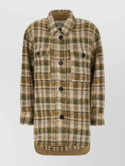 ISABEL MARANT ÉTOILE PLAID WOOL BLEND JACKET WITH LONGLINE DESIGN
