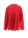 Isabel Marant Étoile Marant Etoile Women Plalia Biologic Cotton And Viscose Shirt In Red
