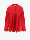 Isabel Marant Étoile Marant Etoile Women Plalia Biologic Cotton And Viscose Shirt In Red