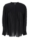 Isabel Marant Étoile Isabel Marant Etoile Women 'plalia' Black Shirt With Pleated Details In Cotton Woman In Black