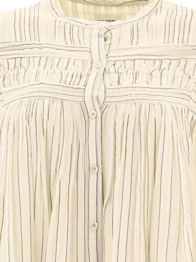 Isabel Marant Étoile Plalia Striped Voile Blouse In White
