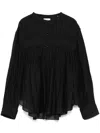 Isabel Marant Étoile Isabel Marant Etoile Women 'plalia' Black Shirt With Pleated Details In Cotton Woman In Black