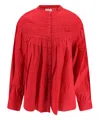 Isabel Marant Étoile Marant Etoile Women Plalia Biologic Cotton And Viscose Shirt In Red