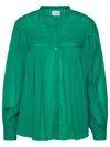 ISABEL MARANT ÉTOILE 'PLALIA' GREEN SHIRT WITH EMBROIDERIES IN COTTON WOMAN