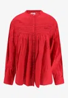 Isabel Marant Étoile Marant Etoile Women Plalia Biologic Cotton And Viscose Shirt In Red