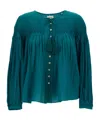 Isabel Marant Étoile Plalia Pleated Blouse In Green