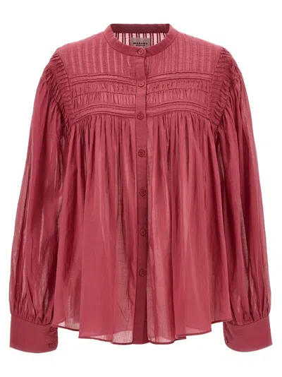 Isabel Marant Étoile Plalia Ruched Blouse In Red