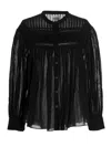 Isabel Marant Étoile Pleated Sheer Fabric Shirt With Long Sleeves In Black