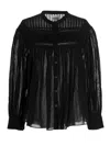 Isabel Marant Étoile Pleated Sheer Fabric Shirt With Long Sleeves In Black