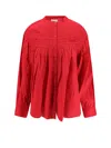 Isabel Marant Étoile 'plalia' Red Shirt With Pleated Details In Red