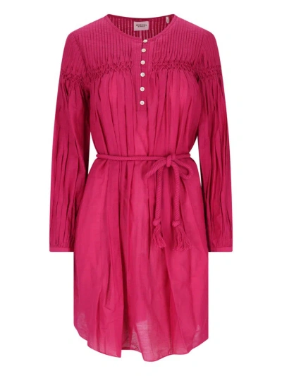 Isabel Marant Étoile Pleat Detailed Midi Dress In Pink