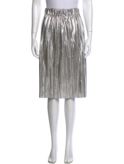 Pre-owned Isabel Marant Étoile Pleated Accents Midi Length Skirt In Metallic/silver