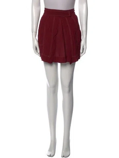 Pre-owned Isabel Marant Étoile Pleated Accents Mini Skirt In Red