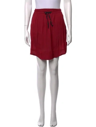 Pre-owned Isabel Marant Étoile Pleated Accents Mini Skirt In Red