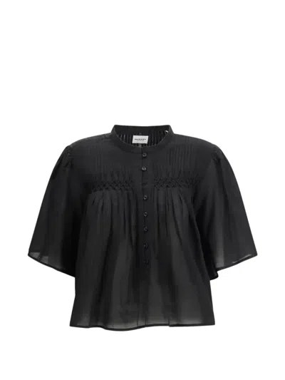 Isabel Marant Étoile Pleated Buttoned Shirt In Black