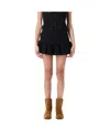 Isabel Marant Étoile Flared Mini Skirt With Lace Embroidery In Black