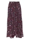 Isabel Marant Étoile Besma Long Printed Crepe Skirt In Purple