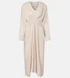Isabel Marant Étoile Pleated Gathered Midi Dress In Sand