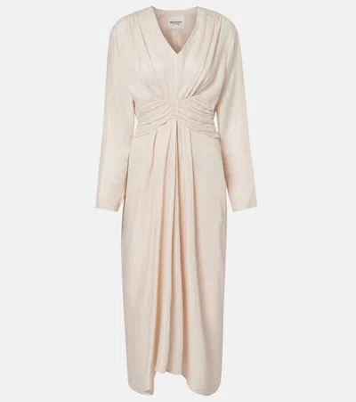 Isabel Marant Étoile Pleated Gathered Midi Dress In Sand