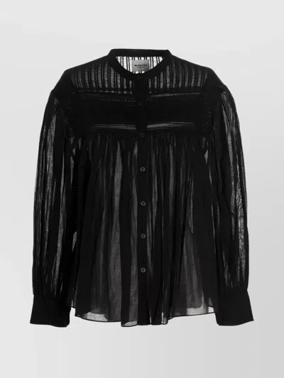 Isabel Marant Étoile Pleated Sheer Fabric Shirt With Long Sleeves