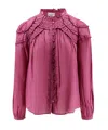 Isabel Marant Étoile Marant Etoile Women Christa Biologic Cotton And Viscose Shirt In Pink