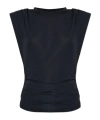 Isabel Marant Étoile Fitted Black Top With Gathered Shoulders And Ruched Sides In Black